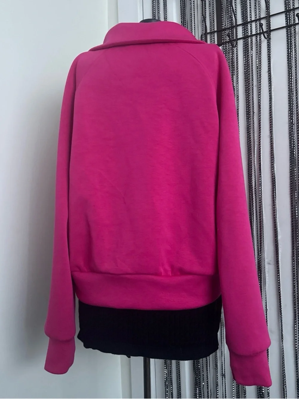 Women’s Hot Pink Half-Zip Pullover Top - Picture 2 of 3
